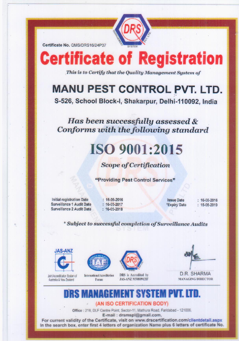 Award & Achievements - Pest Control Delhi NCR |Gurugram ...